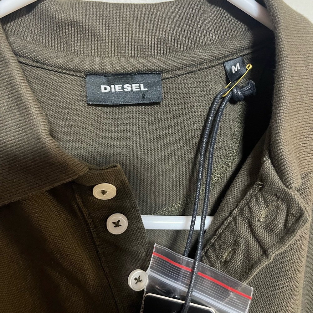Diesel Men's Brown Polo Shirt with White Details - Picture 2 of 4